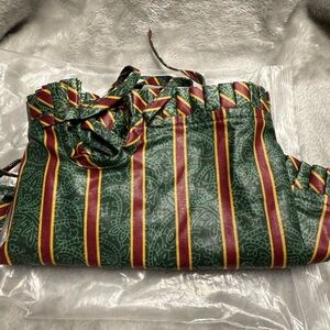 Longaberger Green and Red Striped Basket Liner